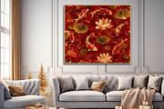 Red Gold Chinoiserie Digital Papers, a Pattern Graphic by LA Design (Thumbnail 9 of 10)