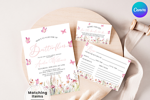 Butterfly Bridal Shower Invite Set, an Invitation Template by Digital_Mind