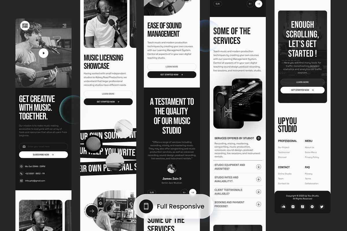 Up you studio - Music Studio Agency, a Landing Page Template by SLAB! Design (Photo 4 of 5)