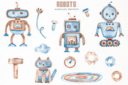 Robots watercolor collection, an Animal Illustration by Marina Ermakova (Thumbnail 3 of 10)