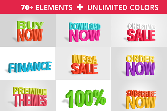 Ultimate 3D Text Render PACK PSD preview 4
