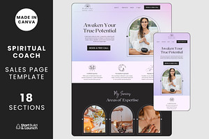 Spiritual Coach Canva Template, a Landing Page Template by StartBuildLaunch