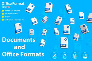 Documents and Office Formats 3D, a 3D by Casa Mandarina
