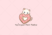 Kawaii Cat Valentine Dessert Clipart, an Animal Illustration by Blumensdiary (Thumbnail 6 of 6)