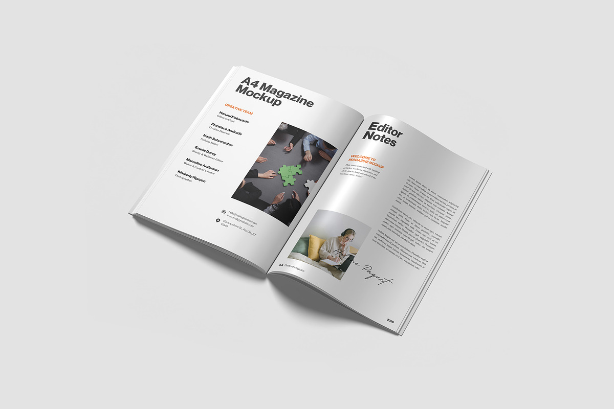 A4 Magazine Mockup Kit, a Books & Magazine Mockup by graphiccrew (Photo 2 of 16)