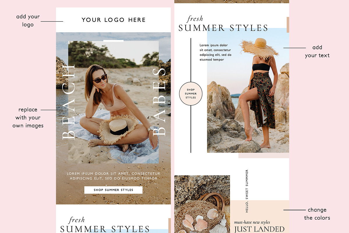 Fashion Ecommerce Email Template PSD, an Email Template by KikiBunnyCreative (Photo 3 of 7)