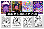 CUTE MONSTER COLORING BOOK for KIDS, a Decorative Illustration by Design Station (Thumbnail 2 of 3)