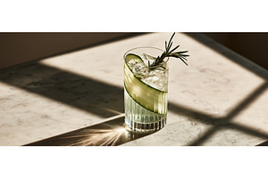 Elegant Cucumber Rosemary Cocktail, a Food & Drink Photo by piter.goskov