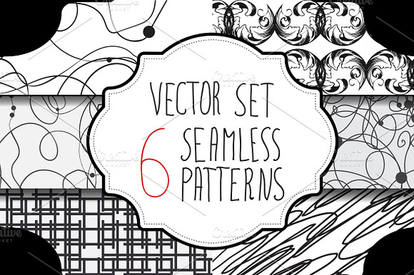 Monochrome Seamless Patterns Set
