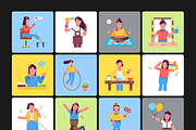 Animated Flat Girls Icons, a Duotone Icon by Prosymbols (Thumbnail 7 of 10)