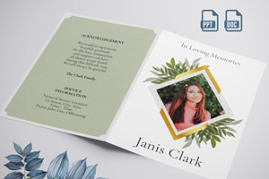 funeral program printing template