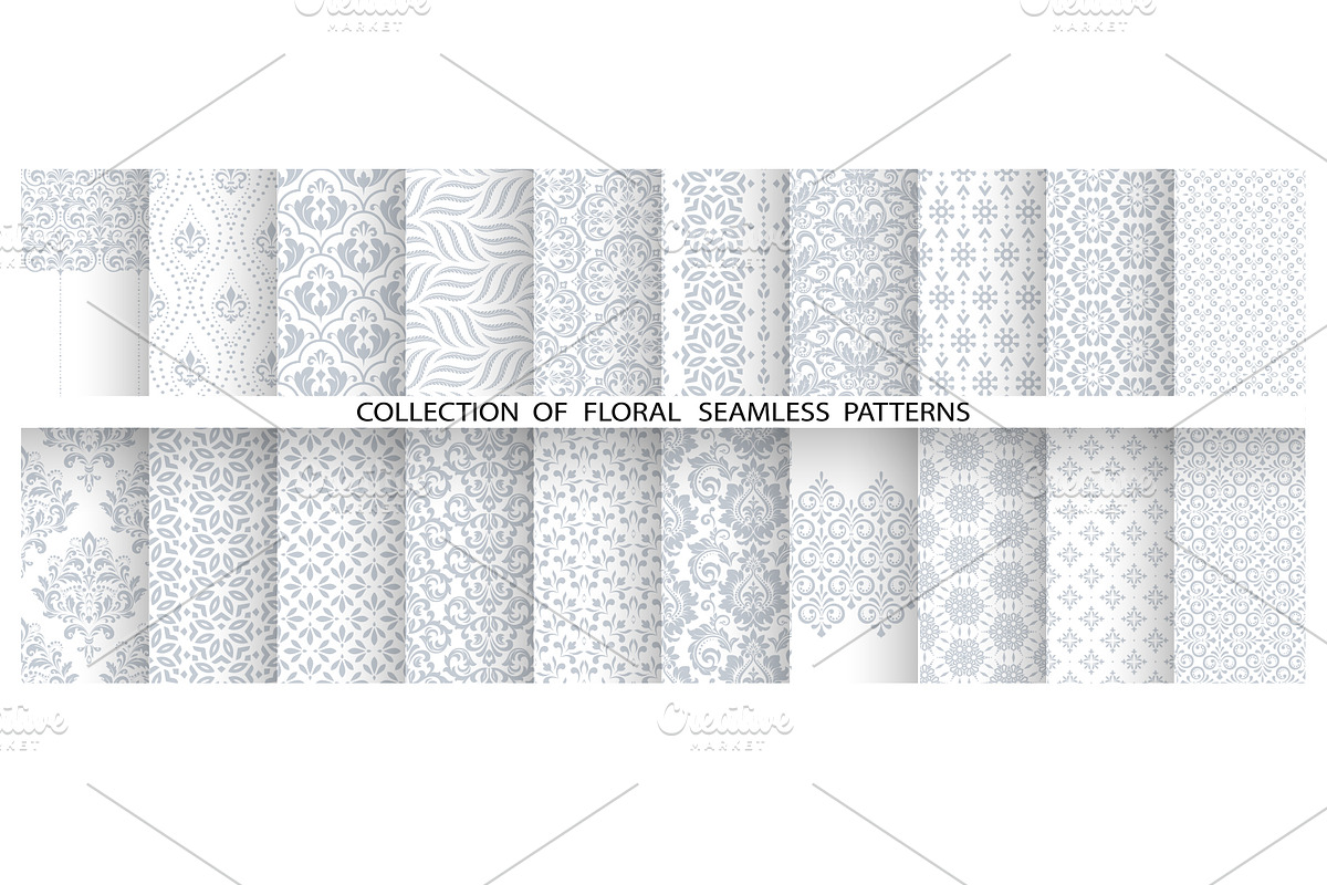 Geometric floral set of patterns., a Pattern Graphic by RODINA (Photo 1 of 3)