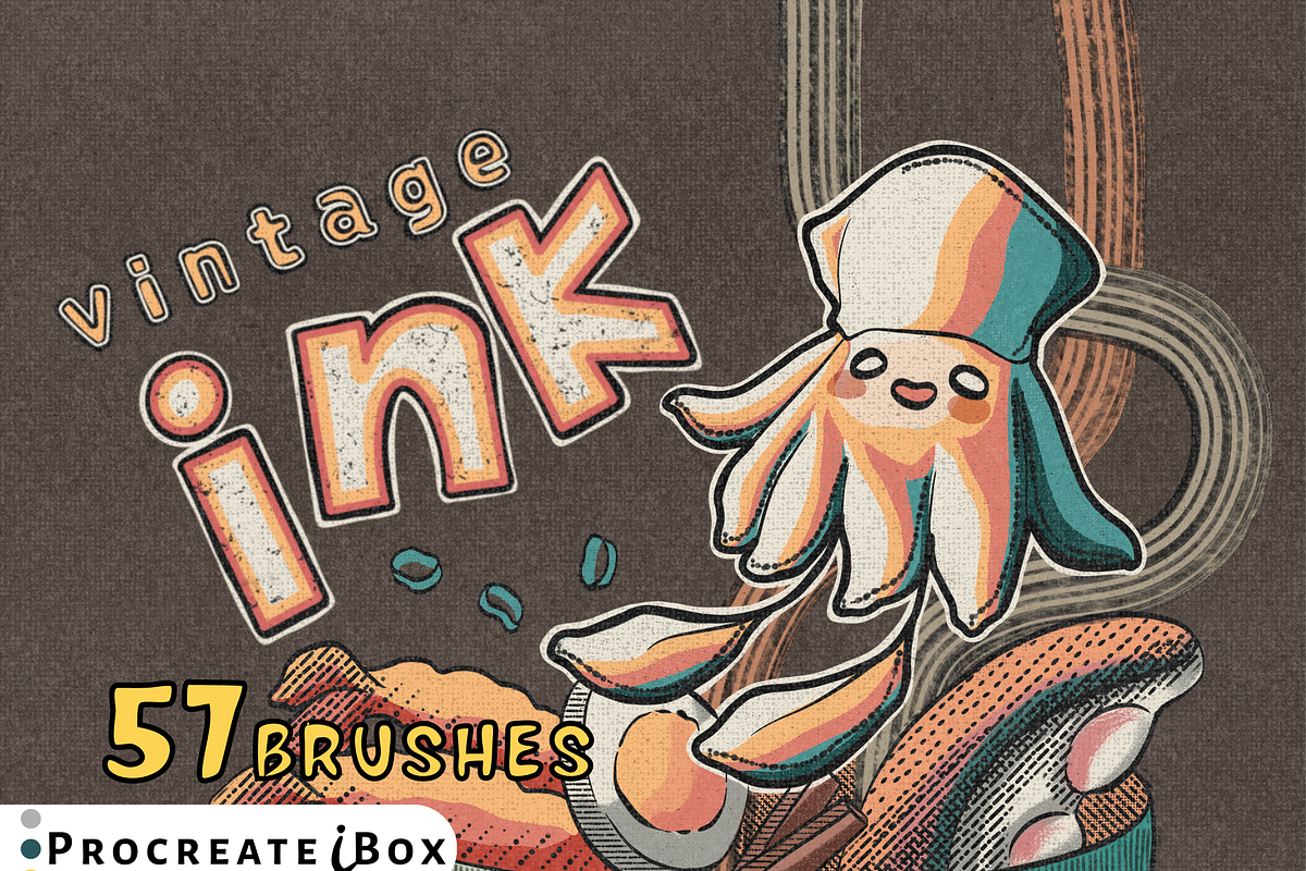 Procreate vintage ink comic brush, a Brush Add-On by ProcreateiBox (Photo 1 of 8)
