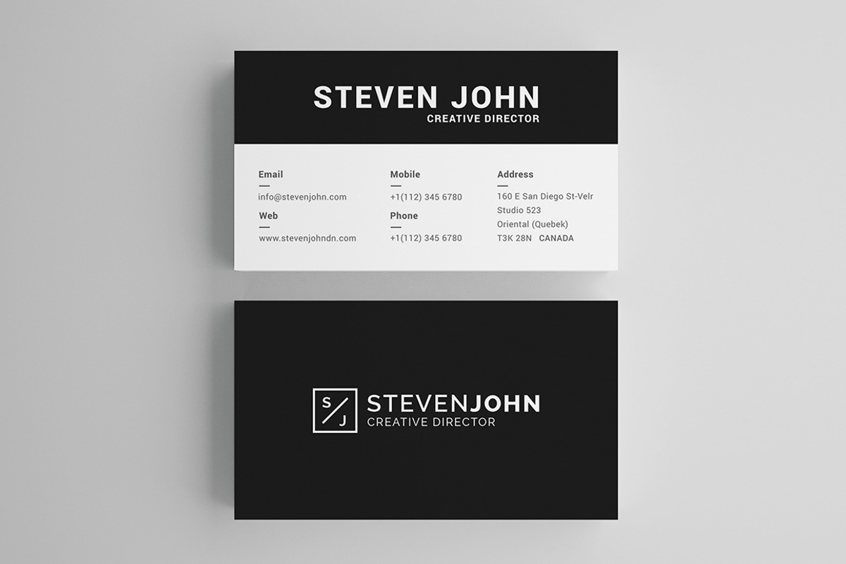 Black Minimal Business Card, a Business Card Template by Shahjhan (Photo 1 of 3)