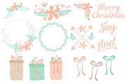 Mint & Peach Wreath Vectors & Papers, an Illustration by Amanda Ilkov (Thumbnail 3 of 5)