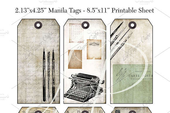 Writer's Block Printable Tags preview 3