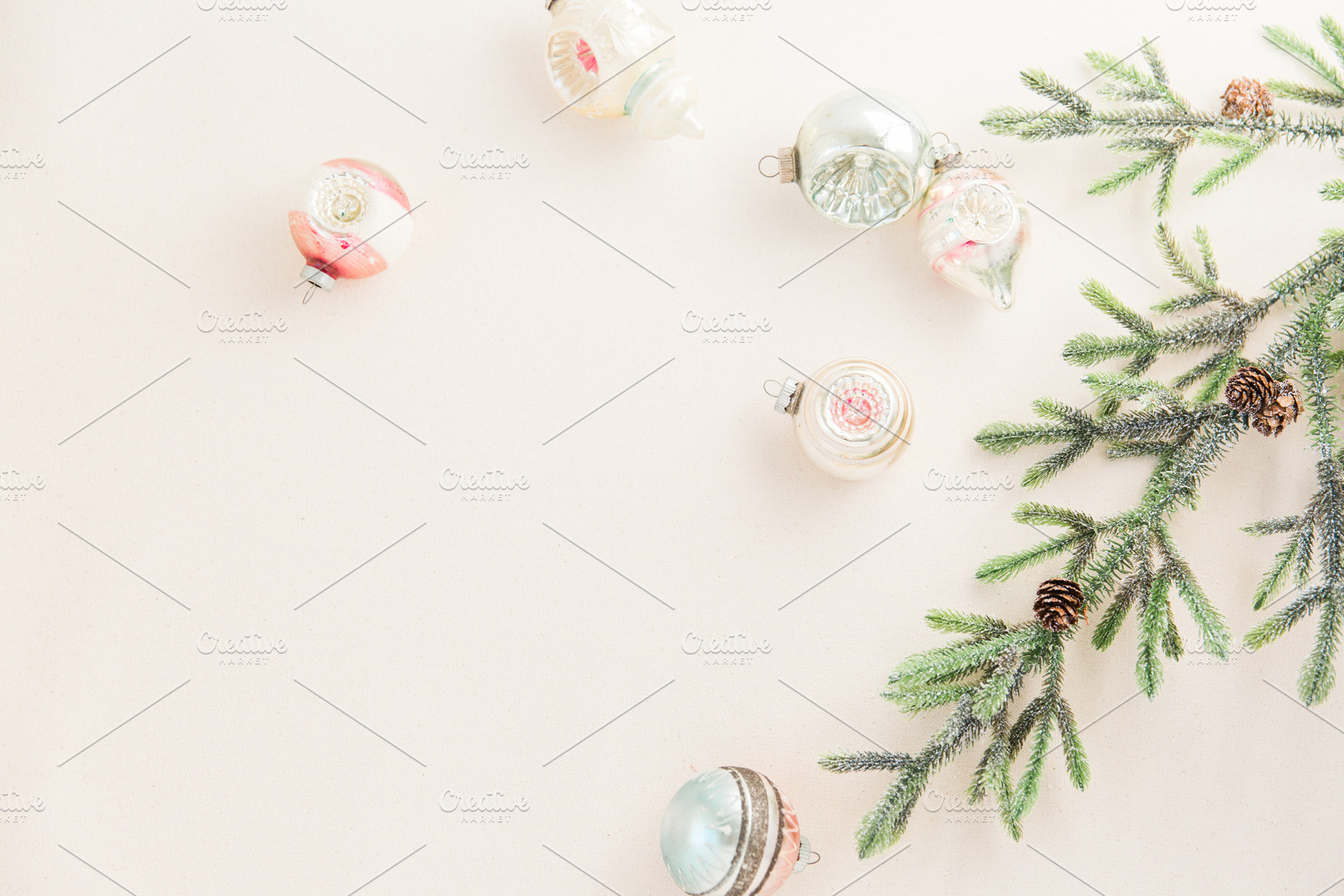 Vintage Bauble + Greenery Stock, a Photo by Fine Stock Art