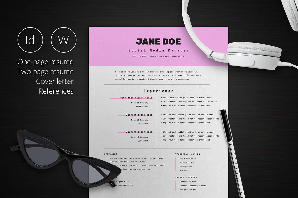 Modern Resume Template, a Resume Template by Templates by Maggie (Photo 1 of 4)