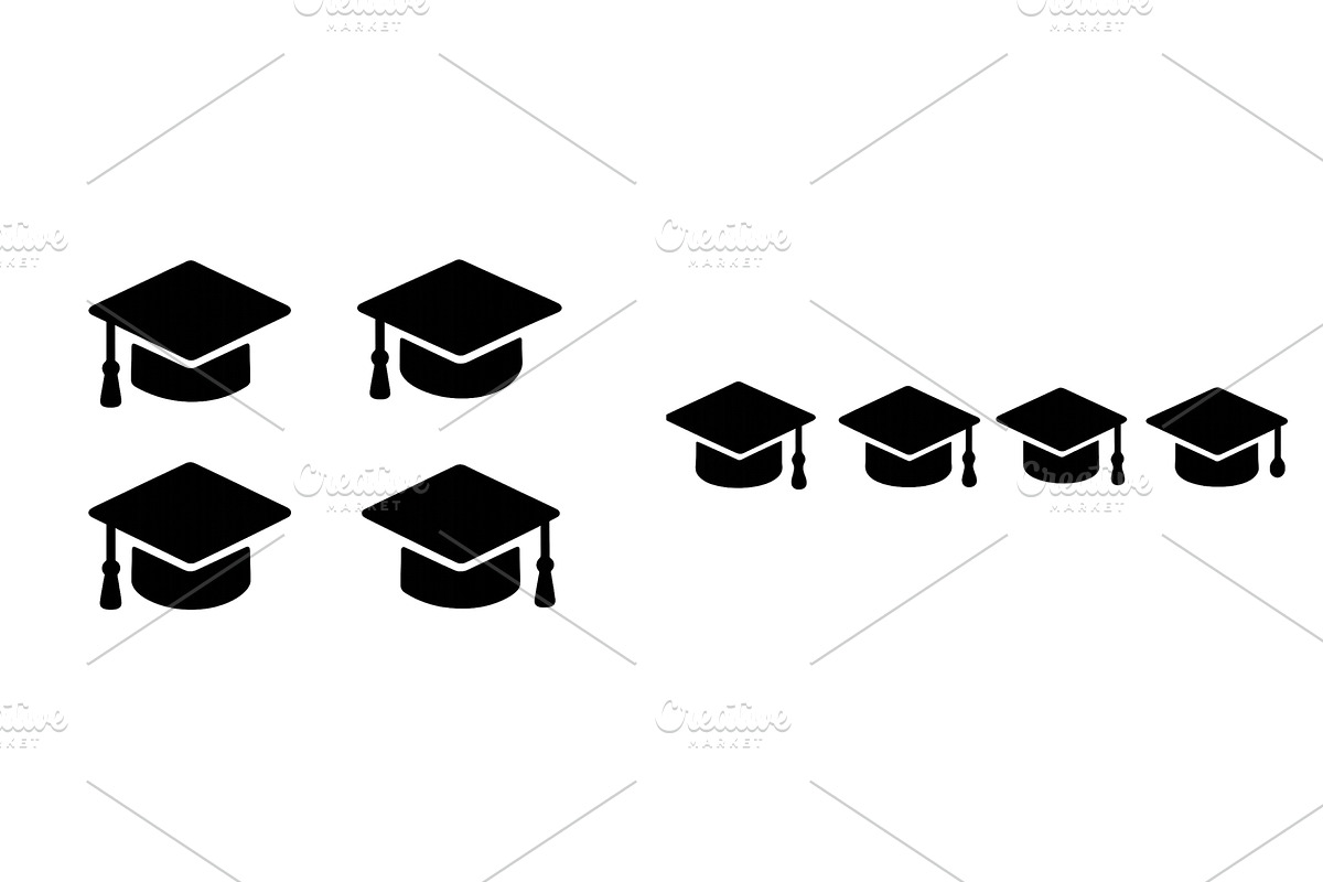 Graduation caps representing, an Education Illustration by ZinetroN