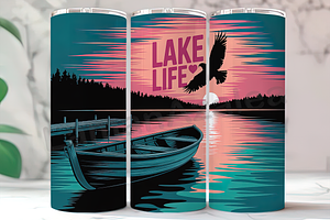 Lake Life Boating Vacation Tumbler, an Arts & Entertainment Photo by LamanAzalea