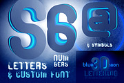 Blue Neon 2 - 3D Lettering + Font, a Font by MIIM (Thumbnail 2 of 4)