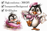Quirky Penguin Clipart PNG, an Illustration by Libby Wishes (Thumbnail 4 of 6)