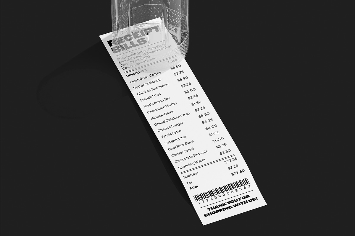 Receipt Bills Mockup, a Packaging Mockup by Permadi Creative (Photo 3 of 5)