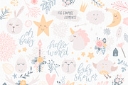 It's a Girl Unicorns and flowers, an Animal Illustration by tatiletters (Thumbnail 2 of 8)
