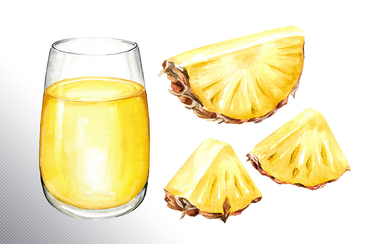 Tropical Pineapple. Hand painted, a Food Illustration by Daria Ustiugova (Photo 19 of 28)