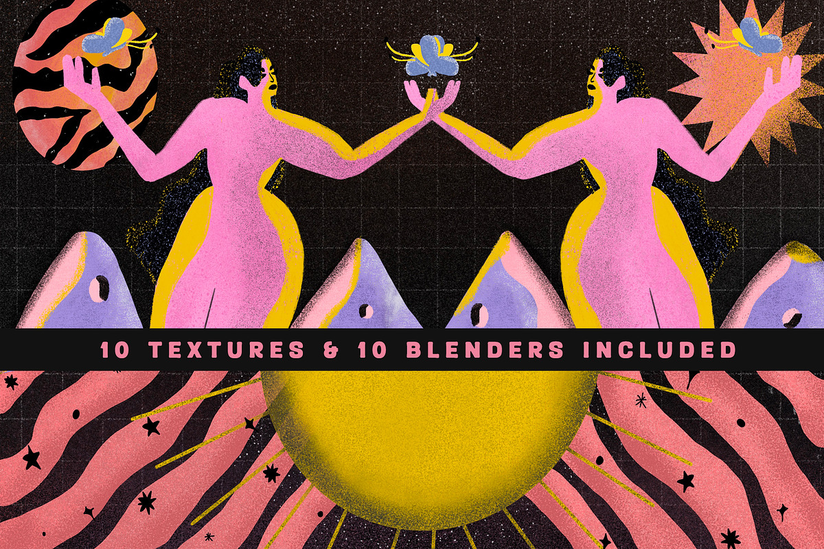Analogue Retro Brushes for Procreate, a Brush Add-On by Neon Wild (Photo 3 of 11)