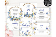Romantic Peony Forest Wedding Invite, a Stationery Template by DreamsClipArt (Thumbnail 1 of 7)
