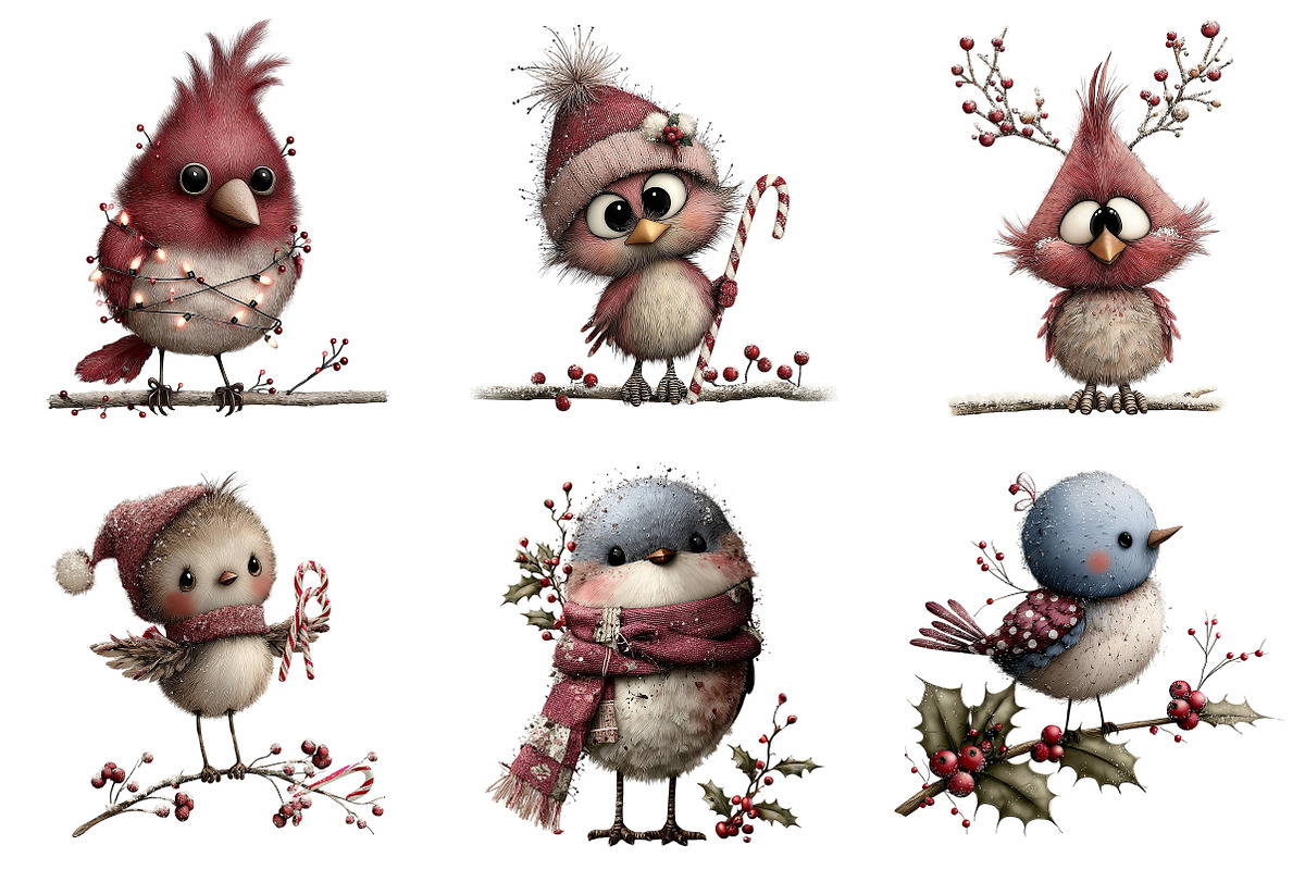 Christmas Birds Clipart, an Illustration by Craft Nest (Photo 5 of 9)