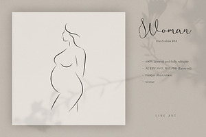 Womans Body. Line Art Illustration