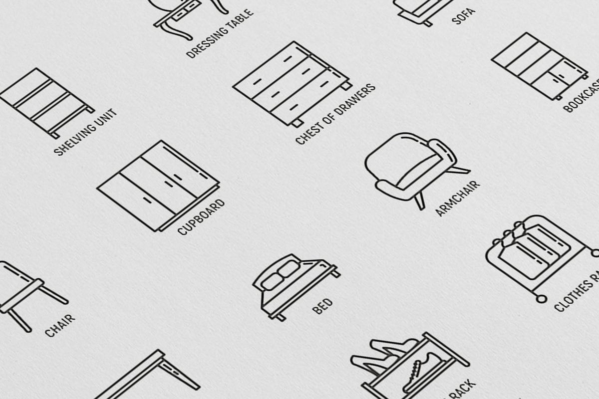 Furniture | 16 Thin Line Icons Set, an Outline Icon by Alex Blogoodf (Photo 8 of 11)