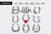 Hand Drawn Horseshoe Clipart Bundle, an Object Graphic by Guavanaboy (Thumbnail 2 of 3)