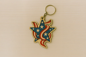 Star USA Keychain Laser Cut SVG