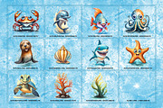 Ocean Buddies Stock Art Pack, an Object Graphic by artbeerlife (Thumbnail 2 of 2)