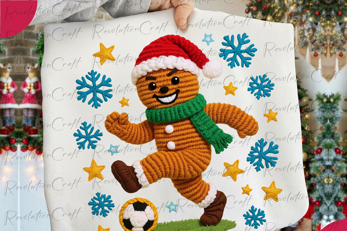 Yarn Crochet Gingerbread Man PNG, an Illustration by OK Design (Photo 1 of 4)