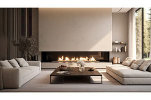 cozy modern living room with, an Abstract Photo by pikepicture