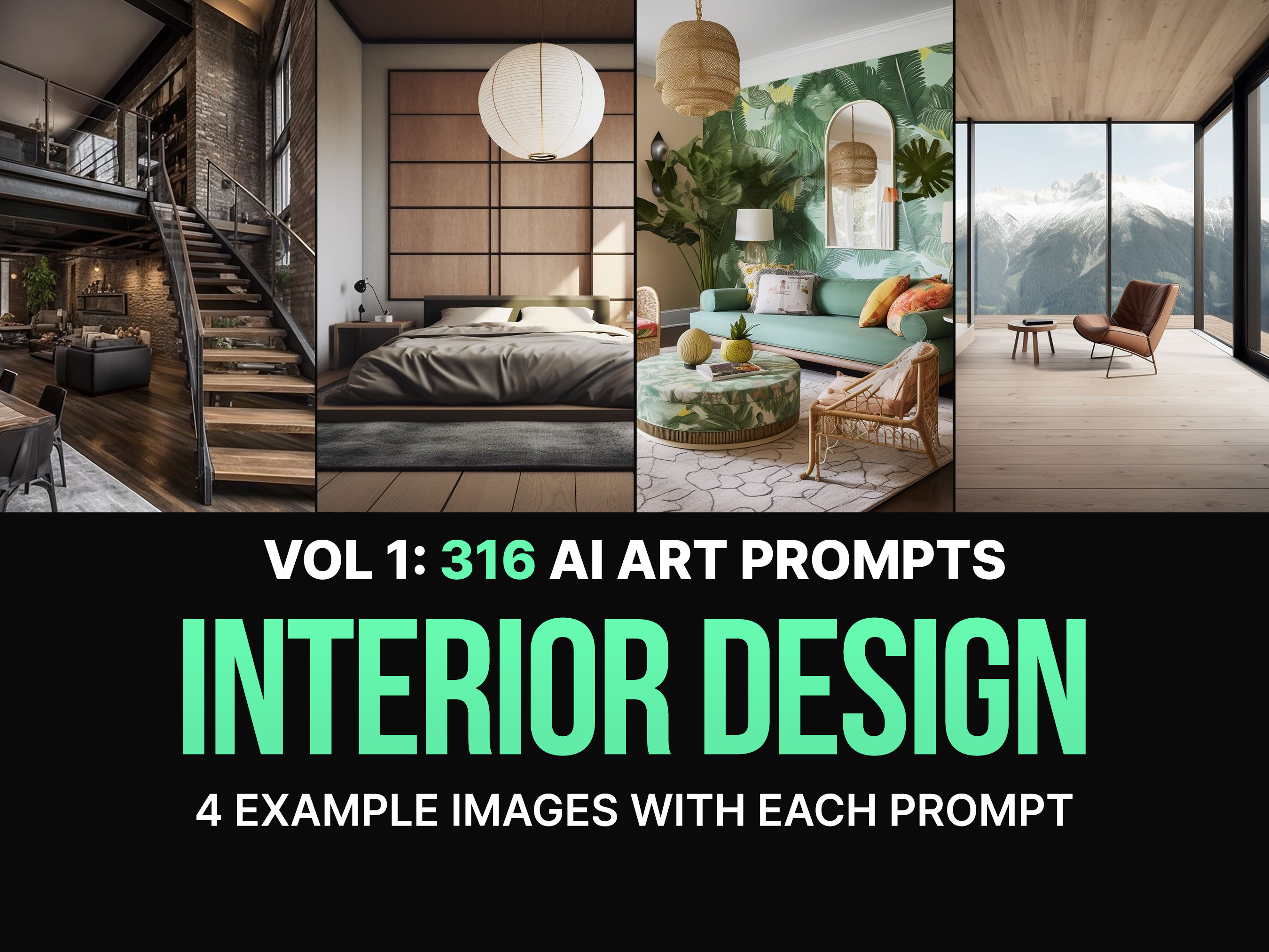 316 Midjourney Interior Prompts, a Decorative Illustration by Sevenstyles