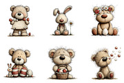 Whimsical Easter Teddy Bear Clipart, an Illustration by CreationArt (Thumbnail 3 of 5)