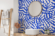 Blue Wavy Summer Leaves, a Wallpaper Graphic by MalyskaStudio (Thumbnail 2 of 6)