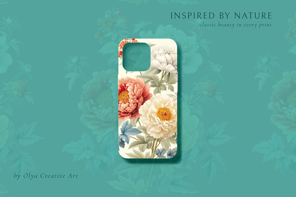 Vintage Peonies Floral Pattern, a Pattern Graphic by Olya Creative (Photo 8 of 10)
