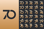 creative number 70 to 79 logo design, a Branding & Logo Template by BARONSTD (Thumbnail 2 of 3)