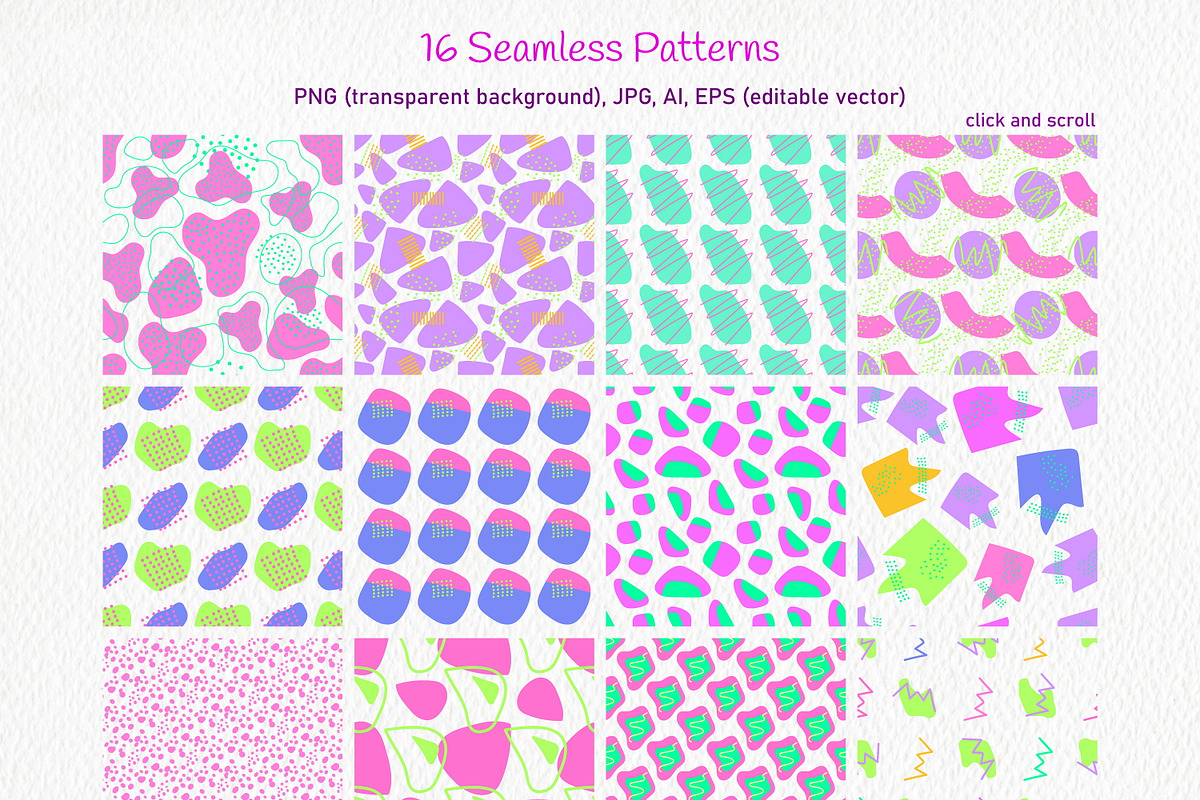 90s Y2K Geometric Patterns & Clipart, a Pattern Graphic by ArtIrisArt (Photo 2 of 20)