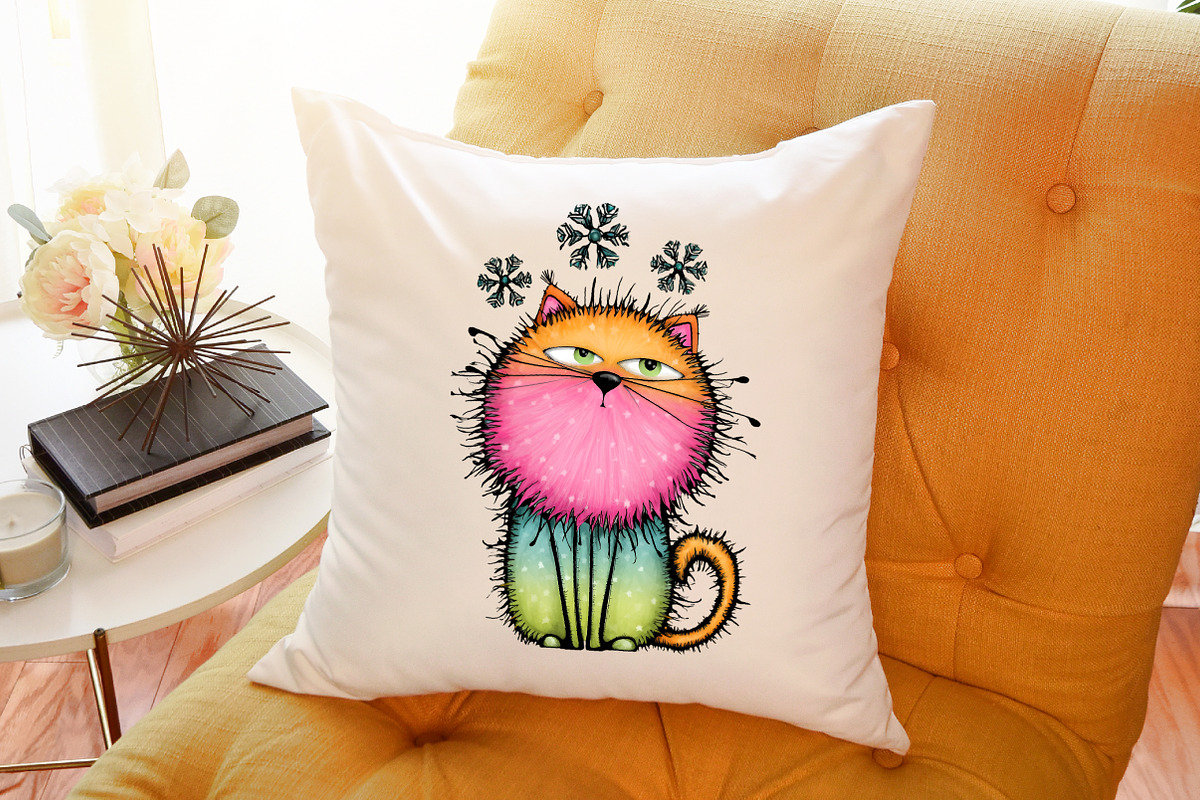 Whimsical Christmas Cat Clipart, an Illustration by Sublimation Artist (Photo 6 of 6)