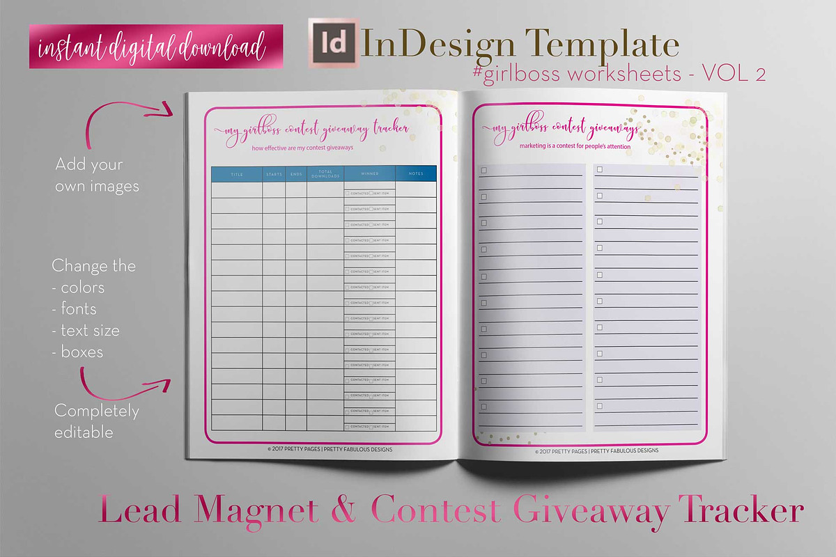 Girlboss Sheets | InDesign Template, a Stationery Template by Planner Templates (Photo 14 of 55)