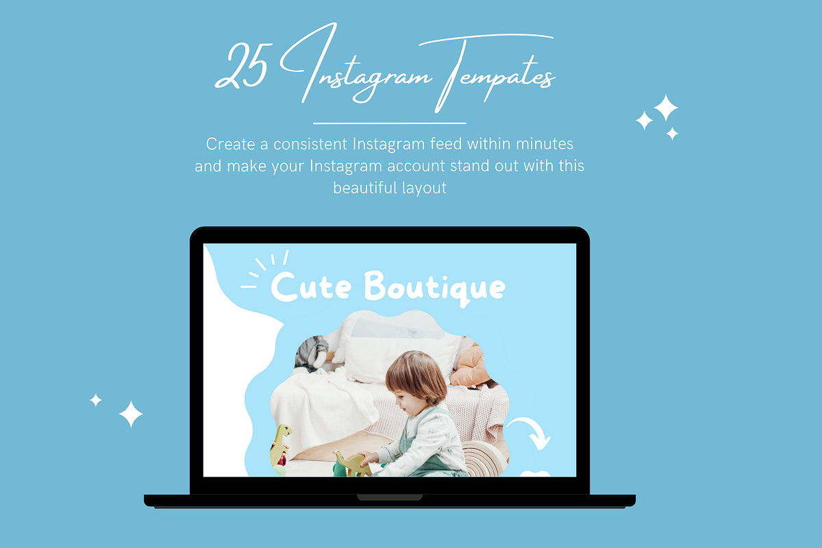Baby Instagram Feed Canva Templates, a Social Media Template by Meoww_Design (Photo 2 of 5)