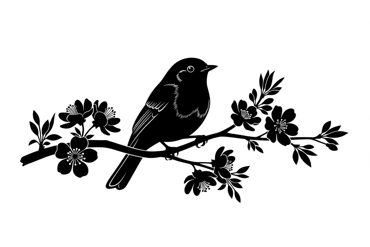 Bird Branch Silhouette Bundle, an Illustration by yasushie (Photo 18 of 31)