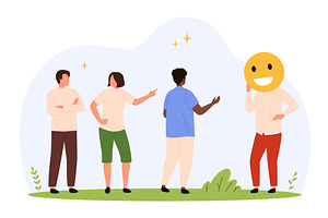 People Hiding Emotions Behind, a Person Illustration by Flashvector